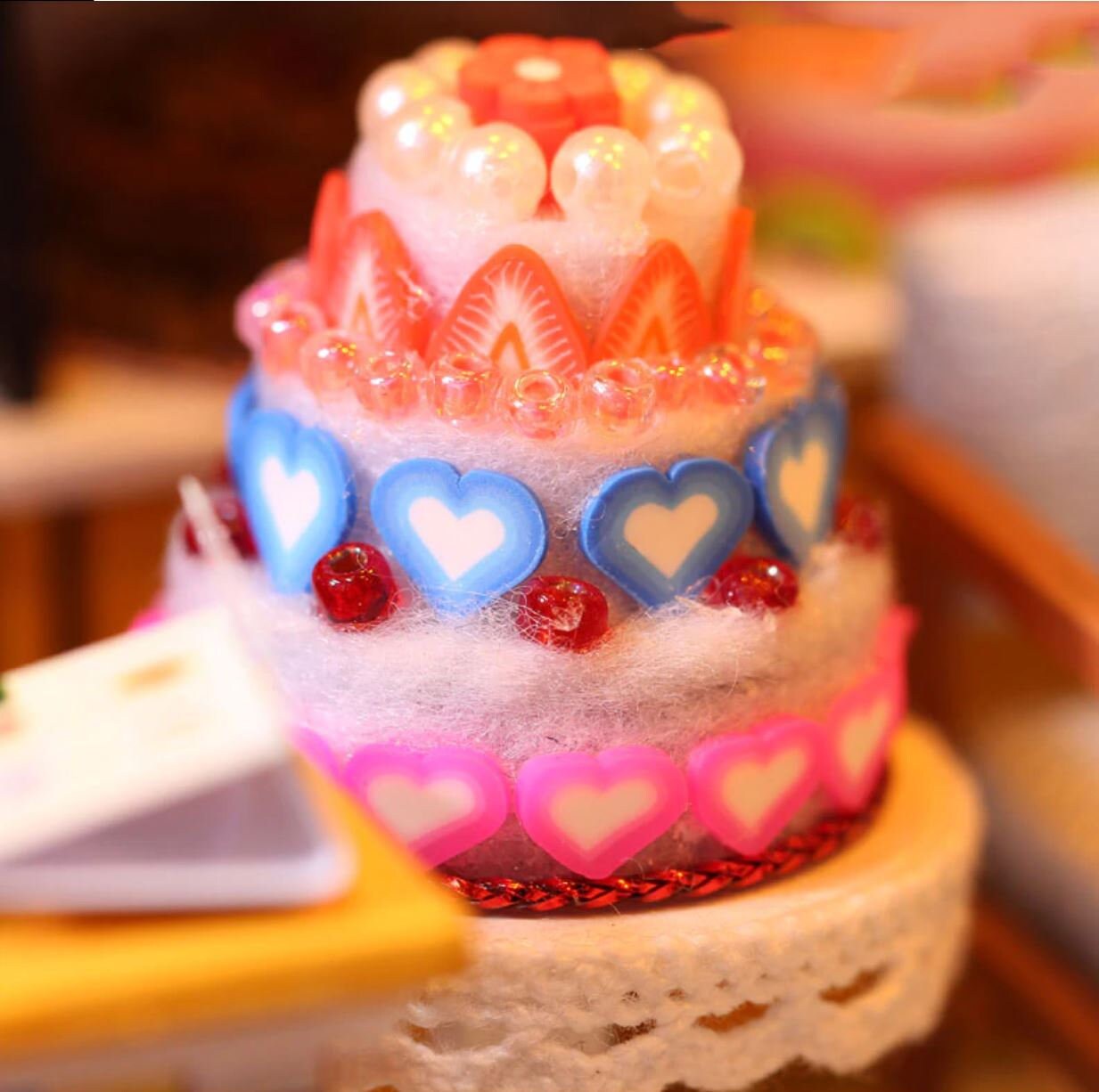 ケーキとデザートのモダンなショップミニチュアドールハウスキット