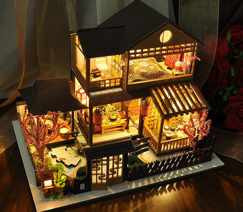Details about   Japanese style Doll House Handmade Kit Miniature House Three piece set Japan 310 
