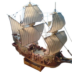 1:100 DIY British Golden Deer Sail Boat with assemble instruction