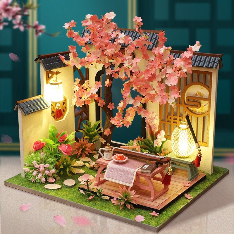 DIY Chinese Music Garden Style Wooden Miniature Doll House