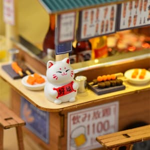Gör-det-själv japansk Yatai miniatyrkit | Dockhus för gatukök, pyssel för vuxna bild 5