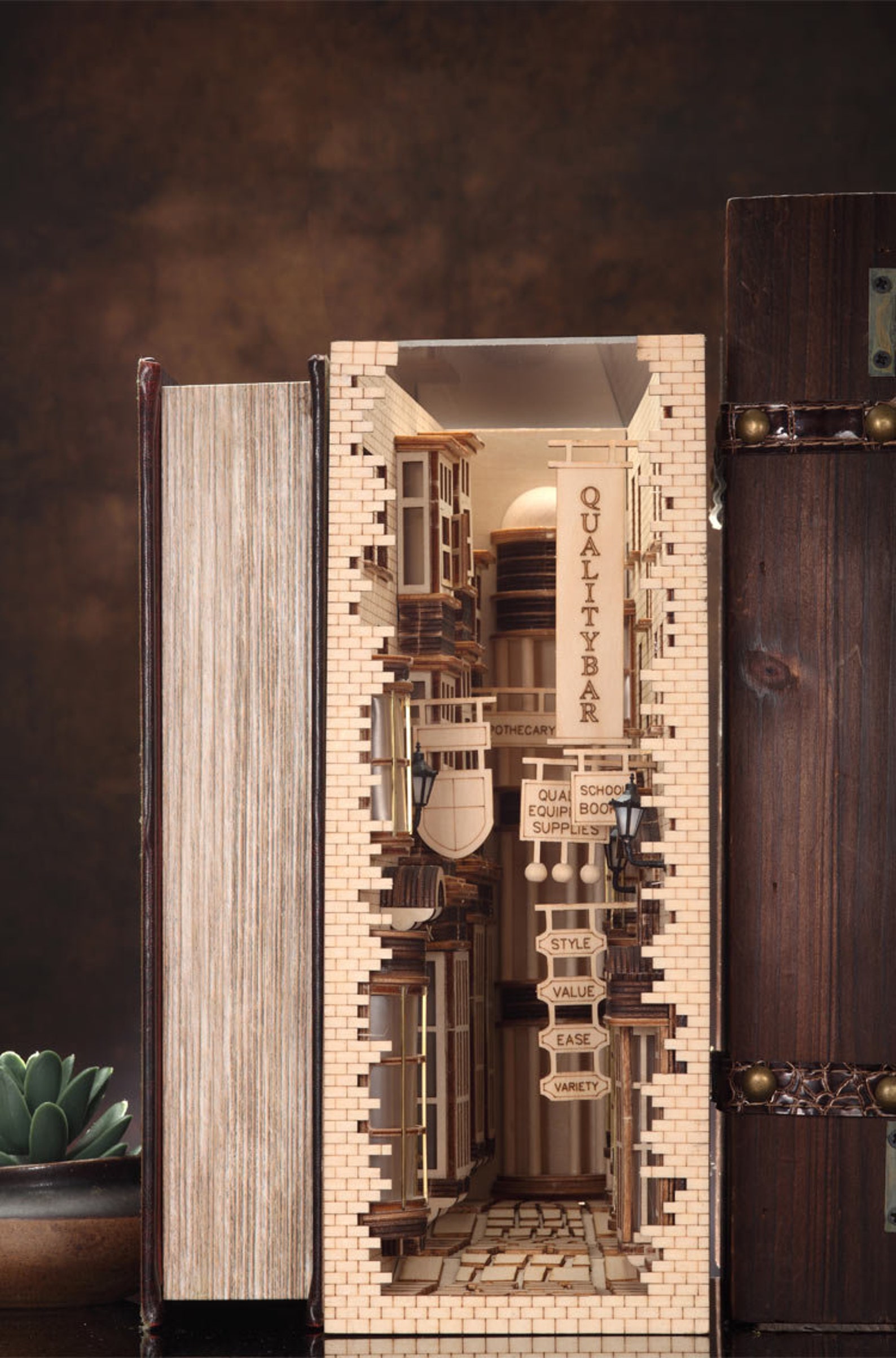 Alley Book Nook Book Shelf Insert Bookcase with Light Etsy