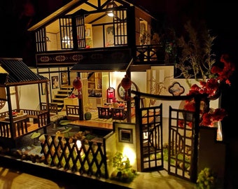 Analyste de construction miniatures d'animalerie en bois bricolage avec lumières LED, maisons à beurre assemblées, décoration de la maison, cadeaux d'anniversaire pour amis, nouveau  15