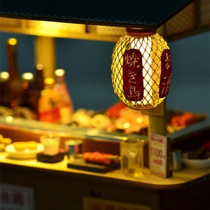 Gör-det-själv japansk Yatai miniatyrkit | Dockhus för gatukök, pyssel för vuxna bild 6