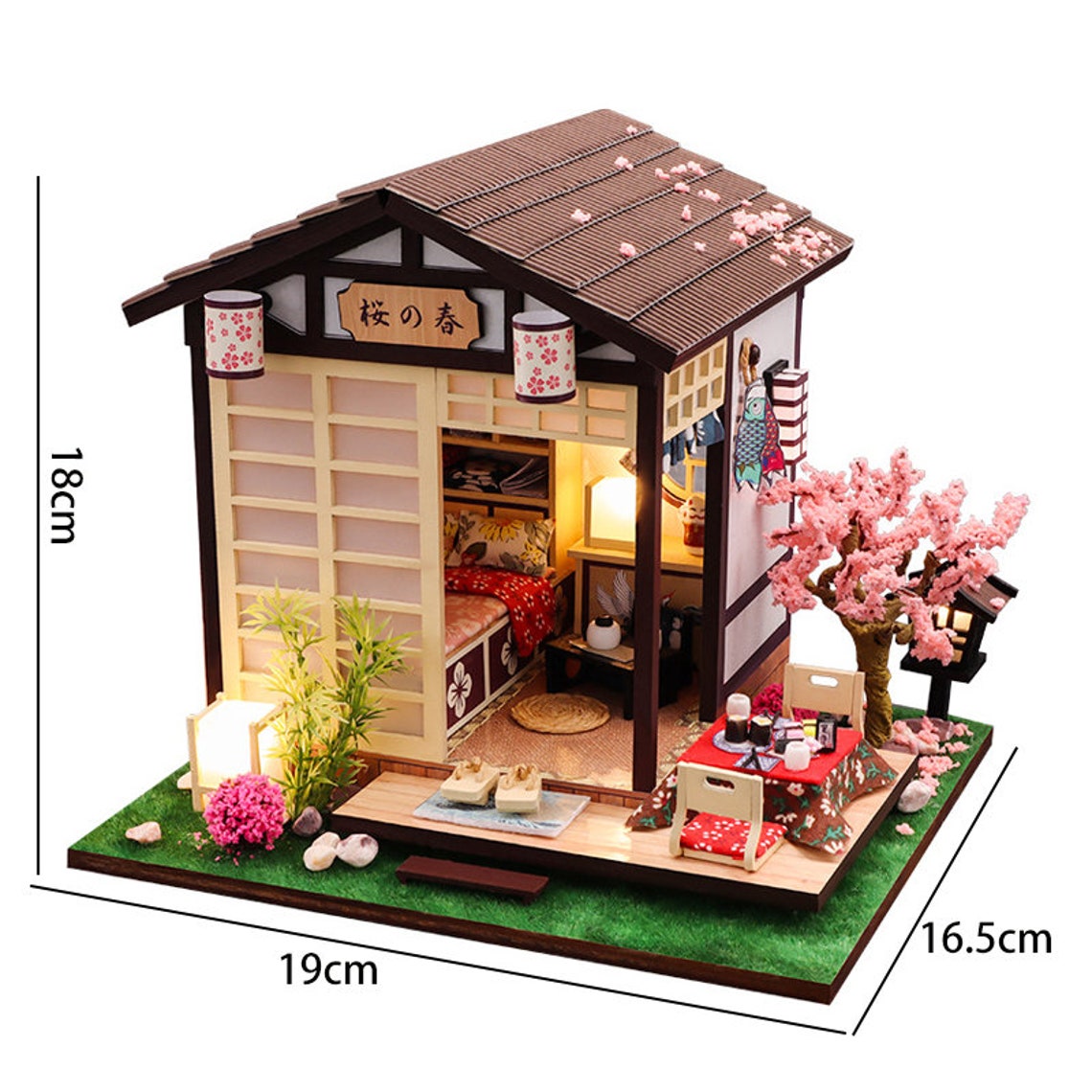 DIY Japanese Tea House Style Wooden Miniature Doll House Kit Etsy