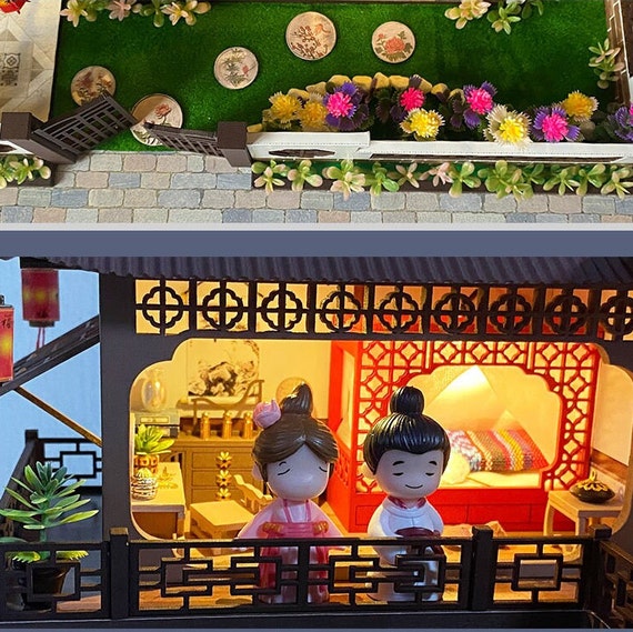 DIY Miniature Dollhouse Kit | Chinese Villa With LED Lights - Etsy
