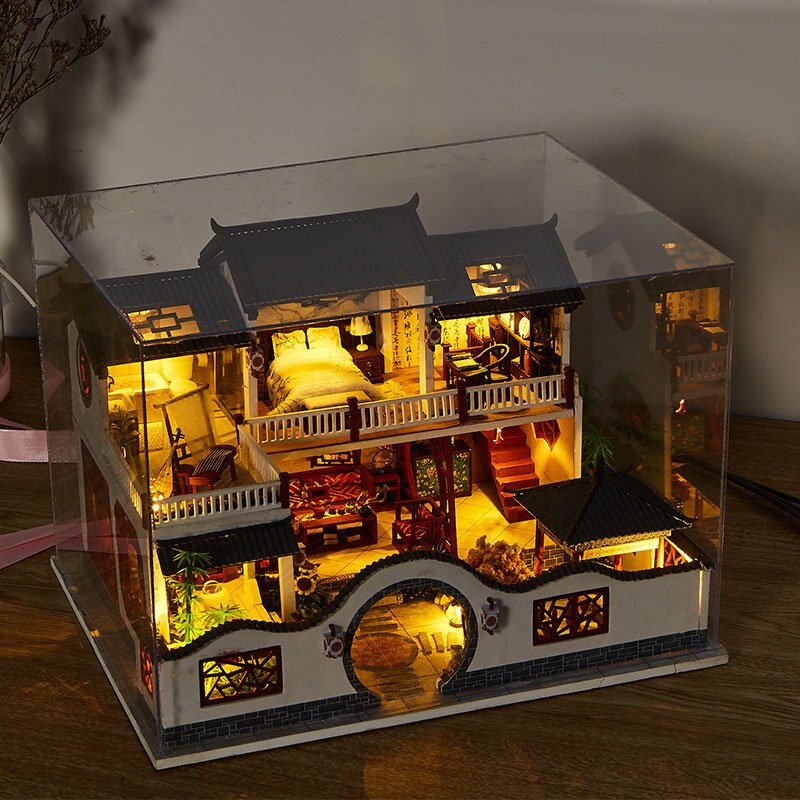New DIY Miniature Wooden Doll House Building Kit Ancient