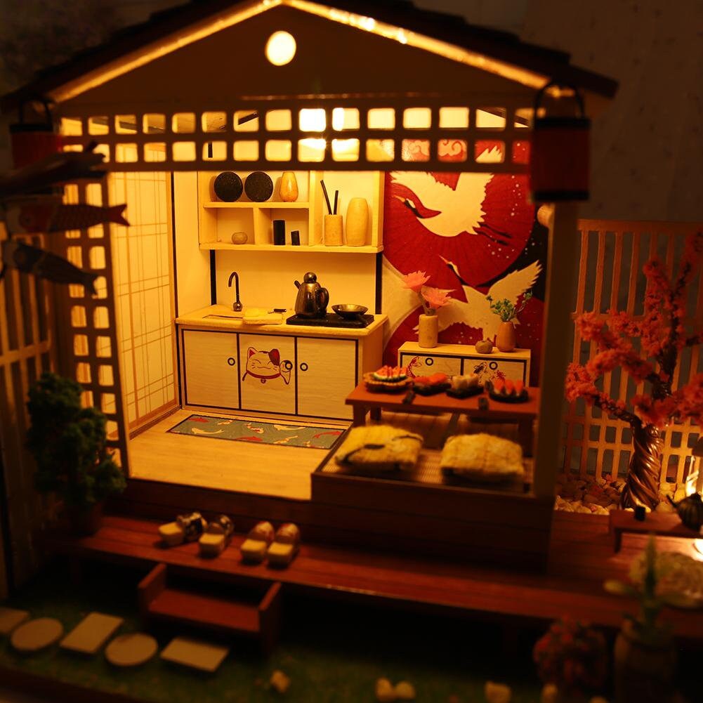 Mini Shop Kit de meubles pour maison de poupée miniature à l'échelle 1:32 avec lumière LED, cadeau créatif pour adolescents et adultes (restaurant japonais Mini Shop Kit de meubles pour maison de poupée miniature à l'échelle 1:32 avec lumière LED, cadeau créatif pour adolescents et adultes (restaurant japonais