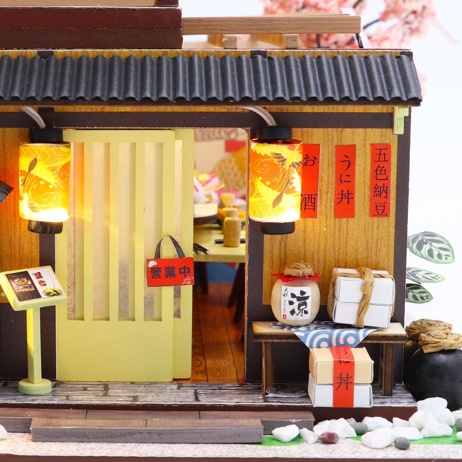 DIY Japanse Stijl Mini Sushi Shop Bouwmodel 3D Houten Poppenhuis Kit