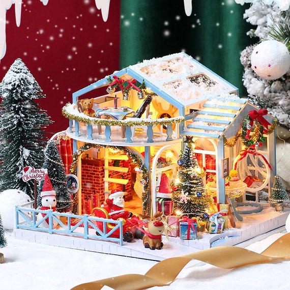 Casa de muñecas en miniatura de diseñador bolsas de compras Joyería Árbol de Navidad presenta 