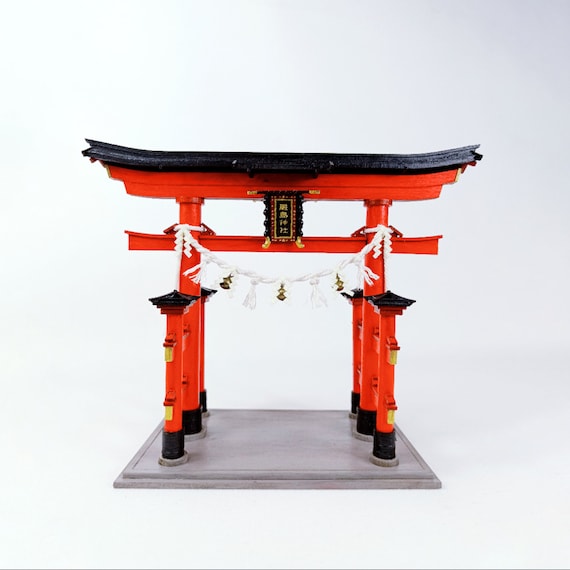 神社 鳥居 インテリア 組み木 * Shrine Torii Wooden DIY Torri Gate Japanese Wooden Miniature Kit || Adult Craft Gift