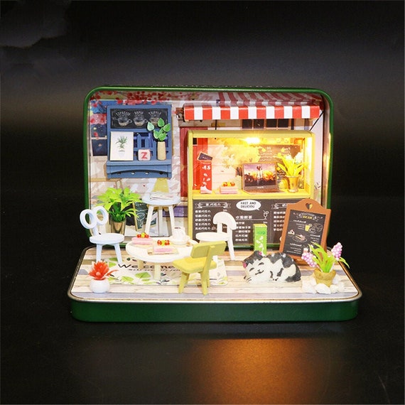 Kit Montage Maison De Poupée 3D En Bois – Thème Balade En Hiver, DIY, Avec LED