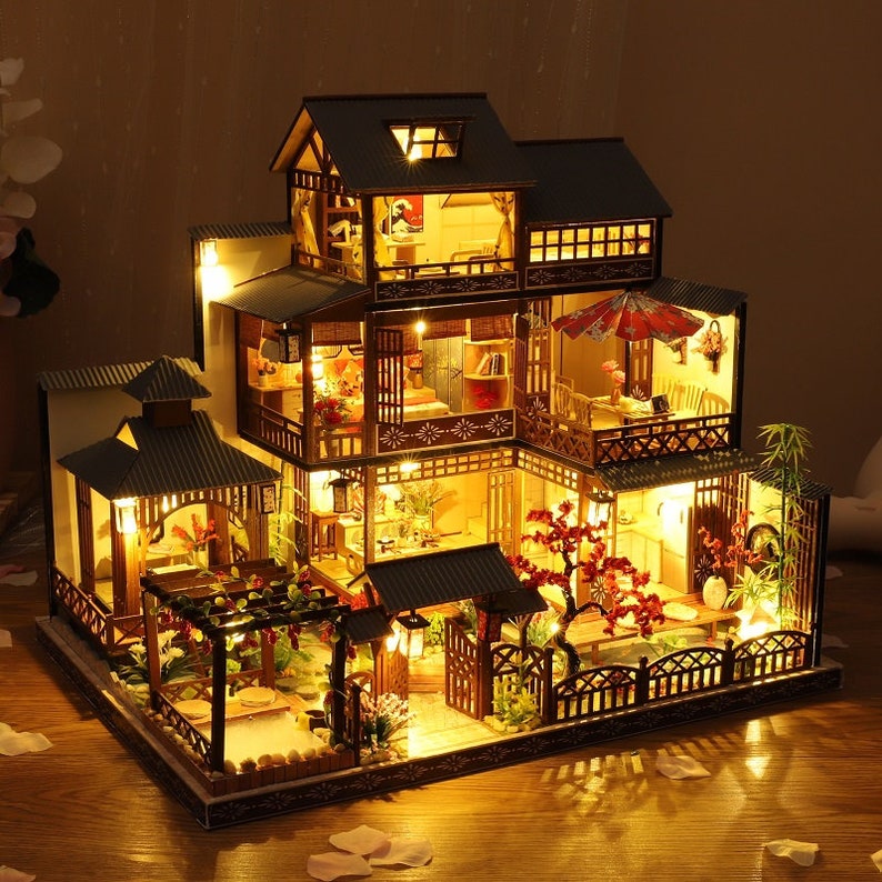 DIY Japanese Style Villa Wooden Miniature Doll House Kit | Etsy UK
