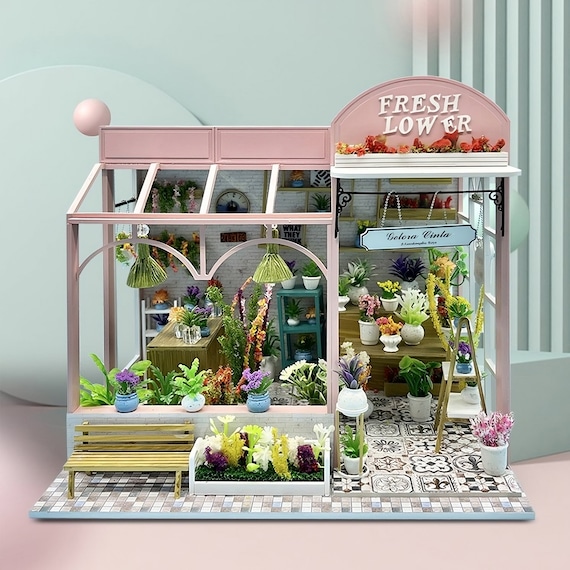 フレッシュフラワーショップミニチュアドールハウスキット || 1