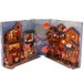 Japan Ancient Town Book Nook - Book Shelf Insert - Bookcase with Light Model Building Kit 