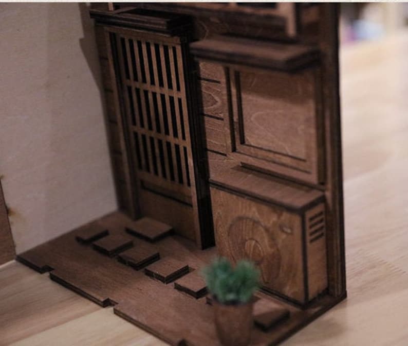 Japanese Alley Book Nook Book Shelf Insert Bookcase With Etsy