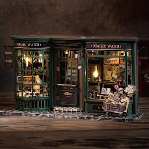 Zauberhafter Shop Miniaturen Puppenhaus || 1:24 mit leichtem Kid und Erwachsener Craft