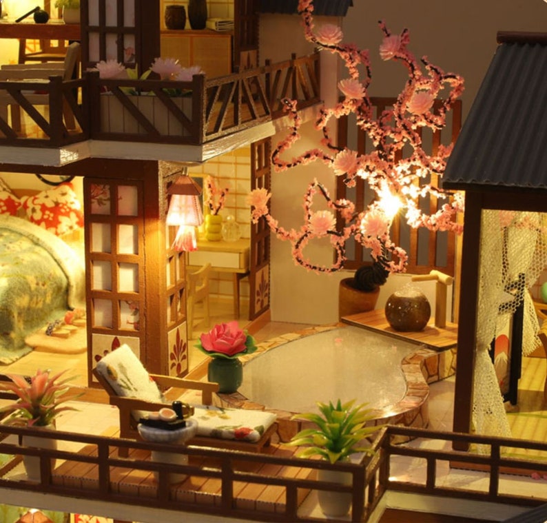 DIY New Japanese Style Villa Wooden Miniature Doll House Kit Etsy Canada