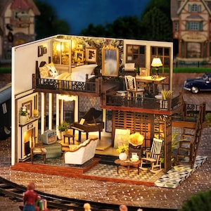 Ancient Loft Apartment Miniature Doll House Kit || 1:24 with light for Adult Gift Decor