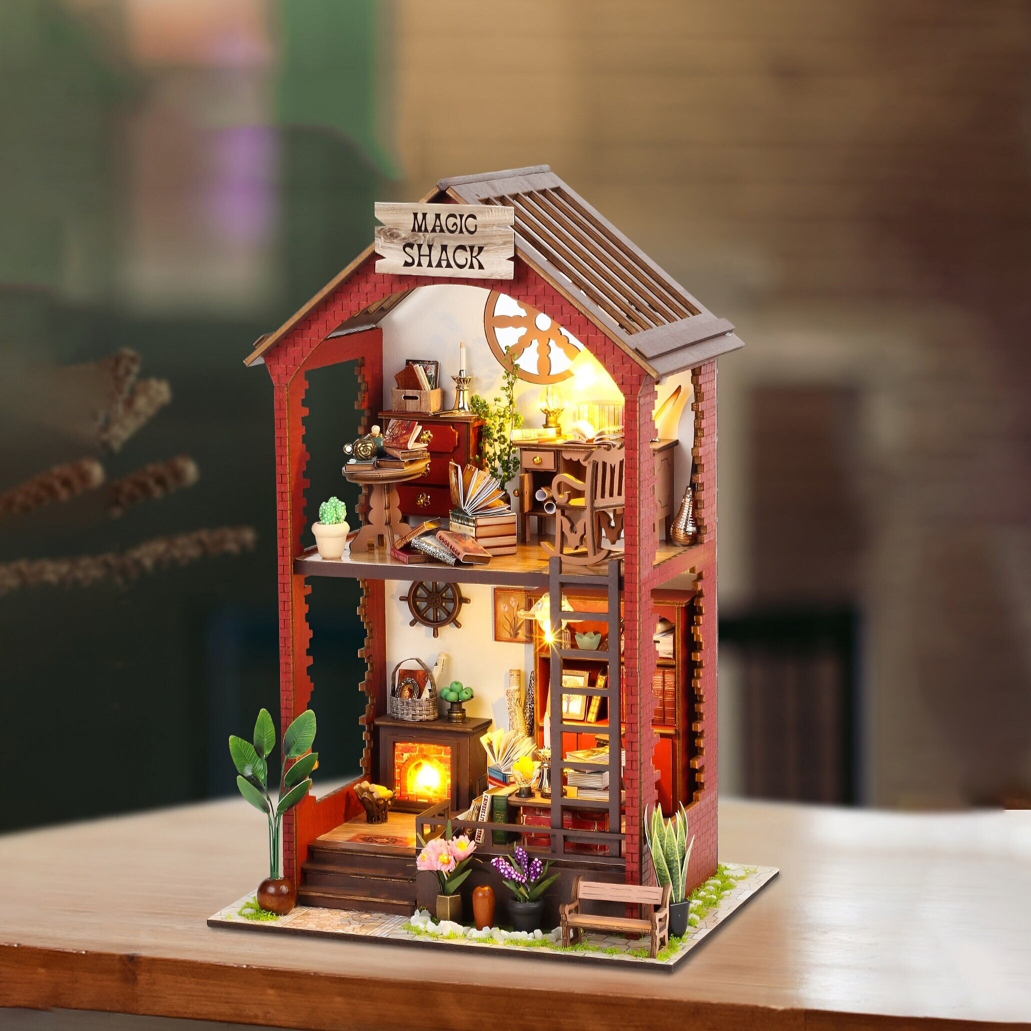 Wakects Miniatur-Puppenhaus Im Cottage-Stil – 1:24 Bausatz Mit LED-Lampe, Inkl. Möbel & Zubehör, Ohne Batterien, Ab 14 Jahren
