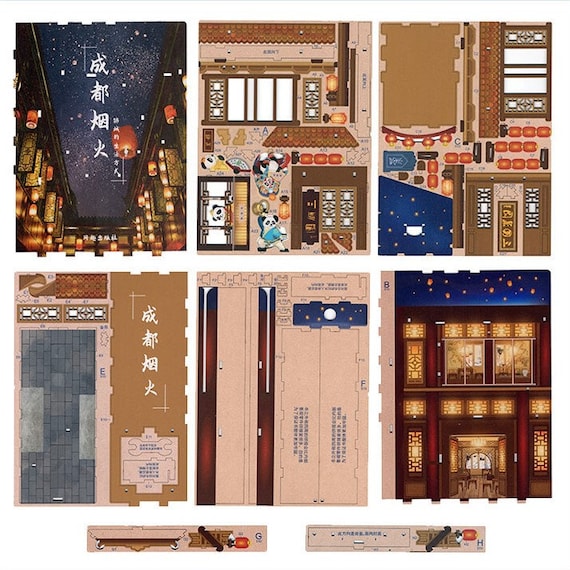 Kungfu Panda Book Nook - Book Shelf Insert - Bookcase With Light