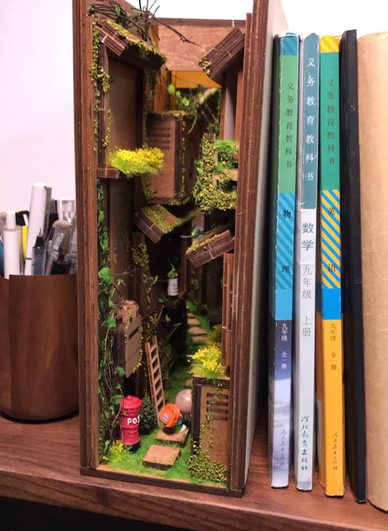 Japanese Alley Book Nook Book Shelf Insert Bookcase With Etsy Sweden