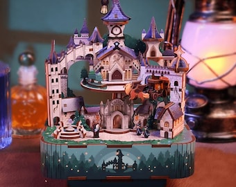 Magic World Music Box Dollhouse Kit || 1:24 Rotating Gift Adult Gift Decor