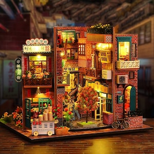 DIY China Old Town Doll House kit || 1:24 with light Adult Craft Gift Decor
