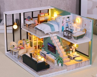 ロフトルーム アパートメント ミニチュア ドールハウス キット || 1:24