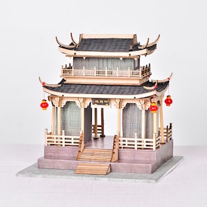 DIY Chinese Style Guangji Bridge Wooden Miniature Doll House kit || Adult Craft Gift Decor