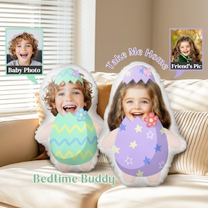 Custom Kids Pillow, Face Photo Pillow, Easter Plush Toy, Personalized 3d Shaped Pillow, Birthday Gift For kids, Gift For Friends