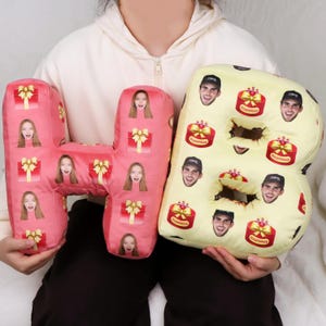 Almofada de letra personalizada, almofada de letra do alfabeto personalizada, almofada de imagem personalizada, almofada em formato de letra, presente de namorado