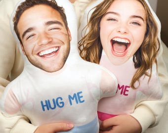 Personalized Photo Pillow: Custom Humanoid Cushion, Boyfriend Birthday Gift, Long Distance Relationship Gifts
