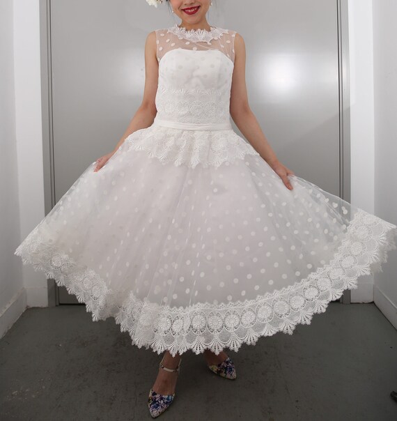 Etsy tea length wedding dress online