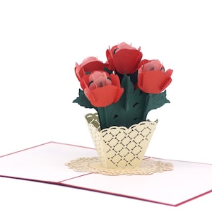 Carte pop-up Rose 3D / retraite / merci / fête des mères / amour / pensée de vous / anniversaire / remise des diplômes / Saint-Valentin / Rétablissez-vous / anniversaire