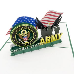 Carte 3D pop-up de l’armée des États-Unis / carte de retraite militaire / anniversaire de l’armée / formation militaire de base / jour commémoratif / fête des pères / 4 juillet