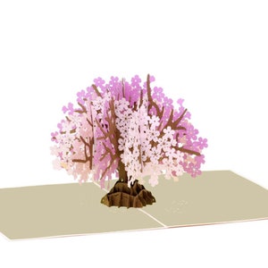 Cherry Blossom tree 3D Pop Up Greeting Card for Sympathy, Grief, Mourning, Sorry for the Lost, Family, Friends, Loved Ones/ valentine 3D