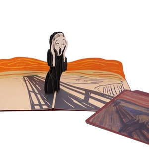 The Scream 1893, Edvard Munch Birthday Pop Up Card, 3D Anniversary Card, Merci, Get Well Soon, Félicitations, retraite