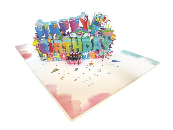BIGLIETTO POP-UP CON coleottero rosso biglietto di compleanno 3D