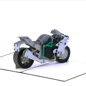 Motocicletta 3/009 Biglietto dauguri pop-up per moto 3D Congratulazioni per la patente di guida Buono di buona fortuna 