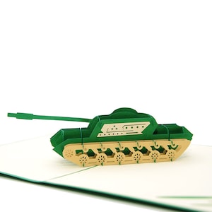 Combat Tank Pop Up Cartes 3D uniques Anniversaire, Mariage, anniversaire, fête des pères, retraite, occasions spéciales, militaire, armée