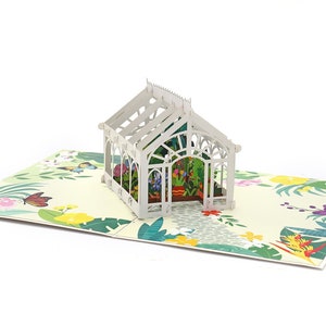 Carte pop-up de serre, Carte d’anniversaire, Anniversaire, Fleur, jardinier, Carte de fête des mères, Merci, En pensant à vous, Rétablissez-vous, Sympathie