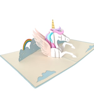 Unicorn Birthday Pop Up cards, for girl, Kids Birthday 3D Card, niece birthday card, Congratulation Card, thank you card, mother's day