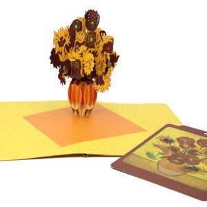 L’art de Vincent Van Gogh, Tournesols, Carte pop-up d’anniversaire, Carte d’anniversaire 3D, Merci, Allez bientôt, Félicitations, retraite