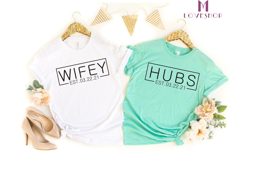 Wifey and Hubs Shirts Husband Wife Hubs Shirts Custom Etsy