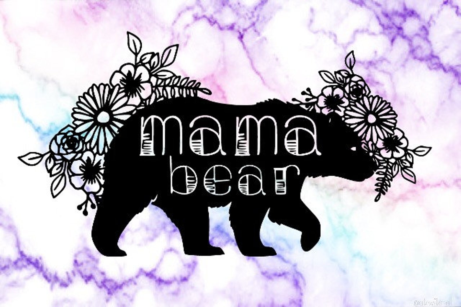 Floral Mama Bear SVG - Etsy