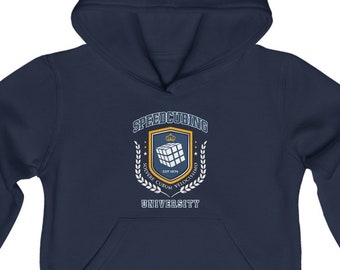 Speedcubing University. Rubik's Cube Hoodie (Youth Sizes) - Fun Gift, Multiple Colors Available