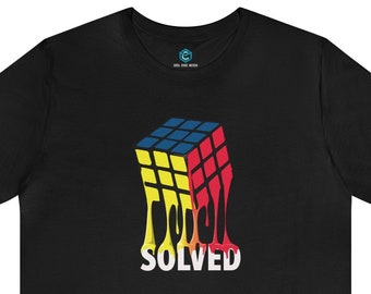 Solved - Melting Rubik's Cube Shirt (Adult Sizes) - Soft Cotton T-Shirt, Fun Gift, Multiple Colors Available