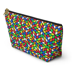 Rubik&#39;s Cube Pencil Case - Optical Illusion Cubes Design - Back to School