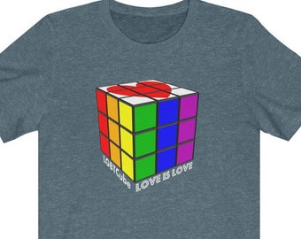LGBTCube Shirt - Rubik's Cube Shirt (Adult Sizes) - Soft Cotton T-Shirt, Fun Gift, Multiple Colors Available - LGBTQ Pride Rainbow